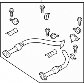 Exhaust line middle part front Infiniti Q50 14- sawed off stud