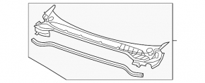 Wiper grille plastic Chevrolet Volt 11-15 right corner broken