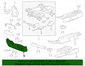 Cadillac ATS 13 right passenger side seat trim, brown