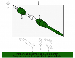 Drive axle shaft front right Nissan Sentra 13-19 1.8 automatic transmission