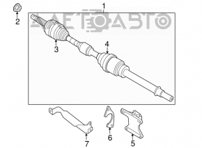 Drive axle shaft front right Nissan Sentra 13-19 1.8 automatic transmission