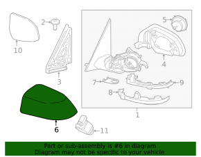 BMW X7 G07 19-25 right side mirror cover (upper)