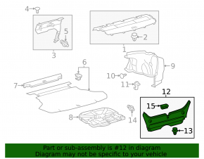Toyota Camry V50 12-14 trunk trim (USA)