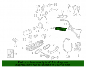 Door handle inside front left VW Jetta 11-18 USA