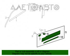 Door trim lower front right VW Tiguan 18- chrome molding DPA