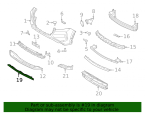 Lower front bumper molding for Nissan Rogue 21-23