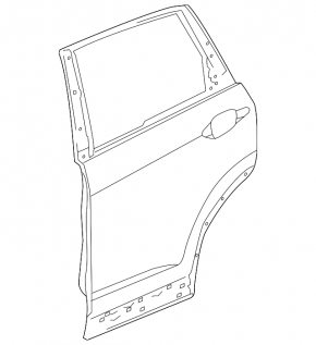 Door assembly rear left Honda CRV 12-16 blue BG62M, butt