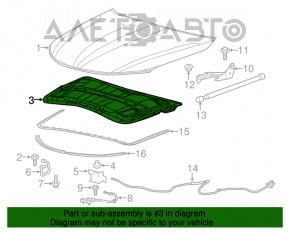 Chrysler 200 hood insulation 15-17