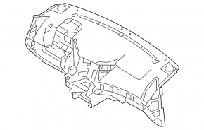 Hyundai Sonata 11-15 gray dashboard without airbag