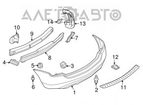 Bare rear bumper Nissan Murano z50 03-08