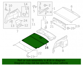 Hyundai Ioniq 20-22 PHEV Black Trunk Floor