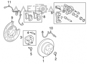 Rear right ABS sensor for Toyota Highlander 2013 AWD