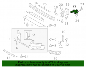 Front bumper mount on the right wing Audi A4 B8 08-12 prerest