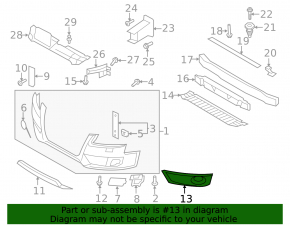 Right front bumper grille for Audi A5 08-12 under fog lights