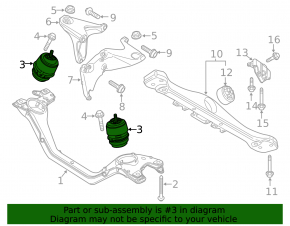 Engine mount left Porsche Cayenne 958 11-17