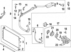 Air conditioning condenser-compressor tube Hyundai Tucson 22-26 2.5 Korea