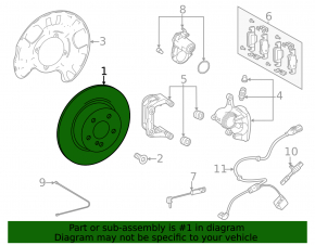 Rear left brake disc Mercedes GLE 53/63 20-26 370/32mm, AMG pkg