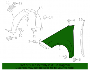 Front right wing Mercedes GLC 16-22