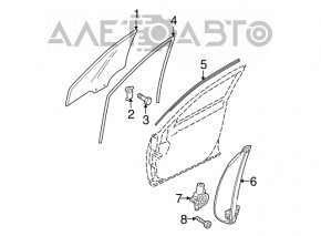 Front right door glass Mazda3 MPS 09-13 with scratch
