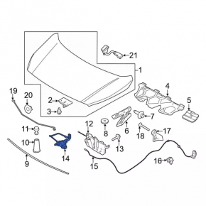 Ford Transit Connect MK2 13 Hood Release Lever - Under Hood, With Cable