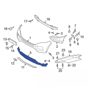Front bumper lower part Ford Explorer 20-24 for parking sensors, radar and trim, ST