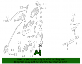 Lower front left door hinge for Land Rover Range Rover Velar 18-23