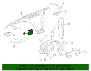 Front right upper wing bracket Jaguar F-Pace X761 17- center