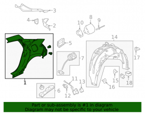 Quarter wing rear left Honda Civic XI FE/FL 22-24 5d, without BSM