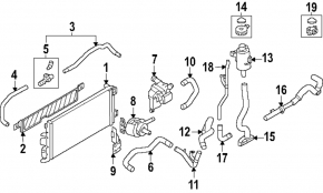 Expansion tank for intercooler cooling Infiniti Q50 16-24 3.0T