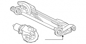 Front windshield wiper linkage with motor for Nissan Leaf 13-17