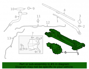 Front windshield wiper linkage with motor for Nissan Leaf 13-17