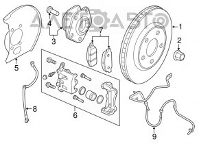 Front right caliper Nissan Leaf 18-