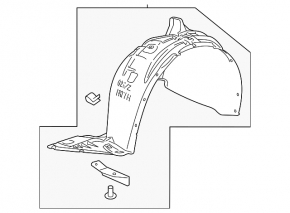 Front left fender liner Chevrolet Bolt 17-21