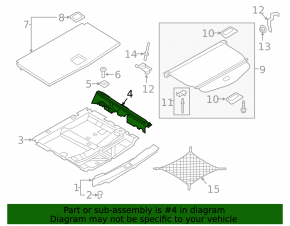 Trunk floor bracket left Audi Q7 16-19 gray, scratches