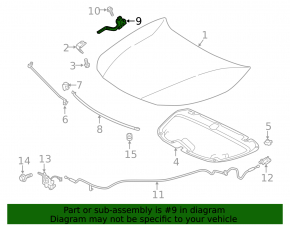 Right hood hinge for Toyota Corolla 20-26