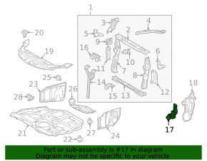 Left wing bracket Lexus CT200h 11-17