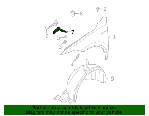 Right wing bracket VW Tiguan 22-24 lower