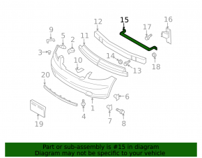 Infiniti FX35 FX45 03-05 front bumper reinforcement steel
