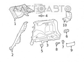 Rear pillar trim upper left Toyota Rav4 19- black