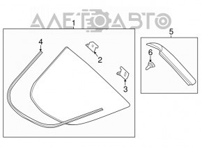 Rear left blind glass window Lexus CT200h 11-17