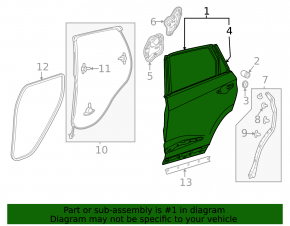 Bare rear left door for Acura RDX 19-25