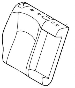 Backrest of the rear row of seats, 2nd row, right, Toyota Prius 50 16-18, black fabric, with a belt, with an armrest