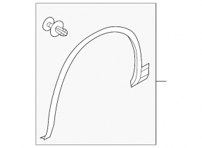 Front right wing arch trim VW Touareg 11-17 with chrome molding