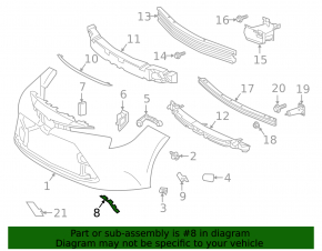 Right front bumper molding for Toyota Corolla 2020-23 Hybrid, L, LE, XLE