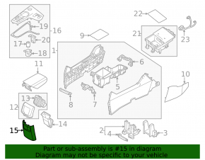 Kia Sportage 23-26 black rear lower center console trim