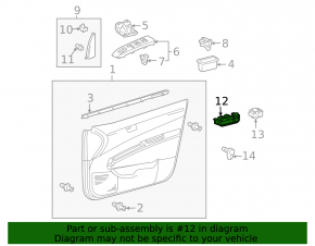 Front left window lift control Toyota Prius 20 04-09