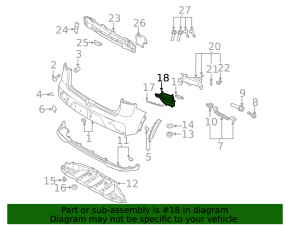Right rear bumper grille for Kia Niro 19-22 EV, for parking sensors