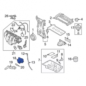 Ford Escape MK4 2020-23 Hybrid Plug-In Engine Oil Pump