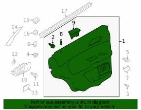 Door trim card rear right Ford Explorer 11-15 prerest ser
