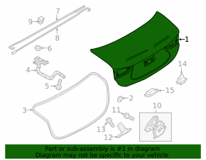 Mazda 6 14-17 trunk lid